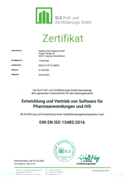 Certificate ISO 13485 250